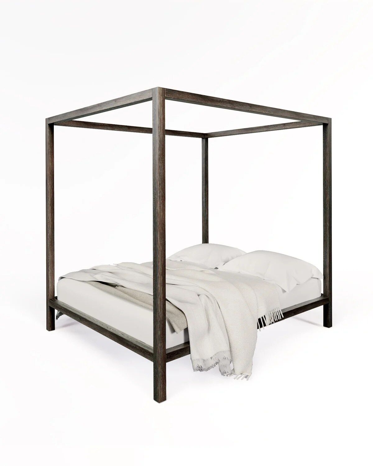 Eco-friendly wooden Canopy Bed. Handmade sustainable furniture by Boa Safra.